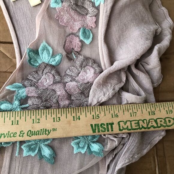 CLEOBELLA Embroidered Amery Boho Indie Forest Fairy Maxi Dress in Lilac XS - Picture 9 of 16